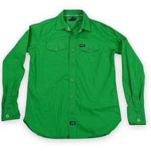 SolarCity Apparel Shirt Mens Medium Green Long Sleeve Button Up Utility Heritage